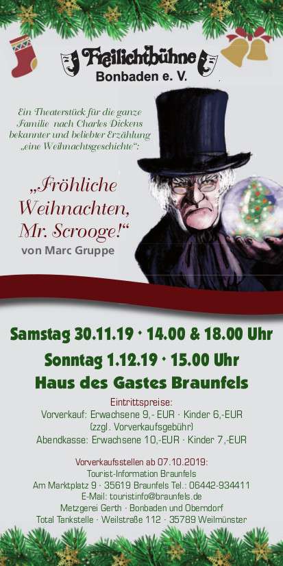 Fröhliche Weihnachten Mr. Scrooge