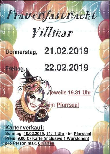 Frauenfastnacht Villmar 2019