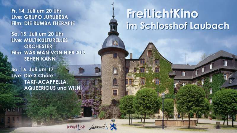FreiLichtKino und Konzerte im Schlosshof Laubach 2023