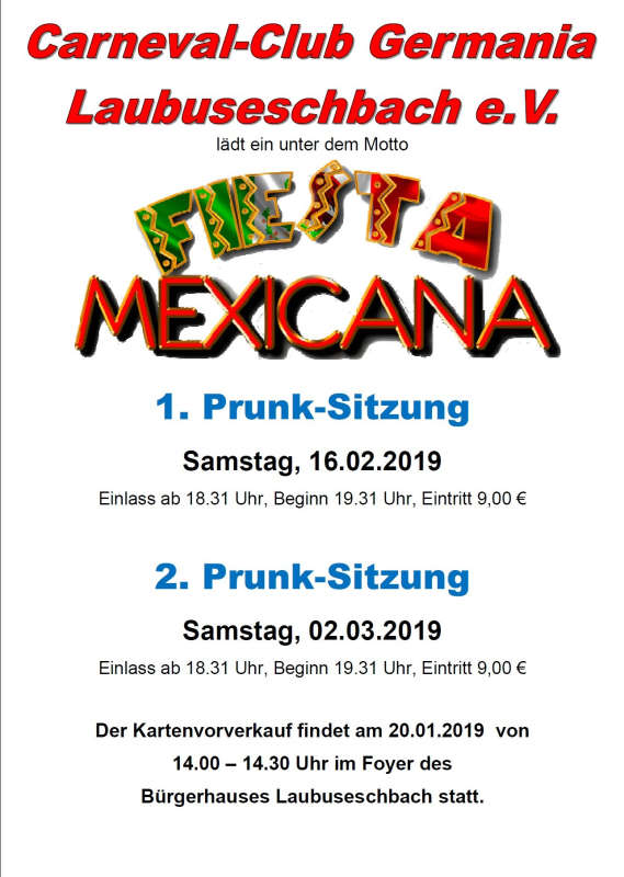 1. Prunksitzung CCG Laubuseschbach 2019