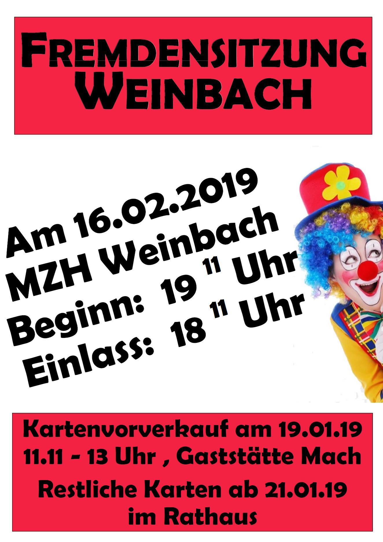 Fremdensitzung Weinbach 2019