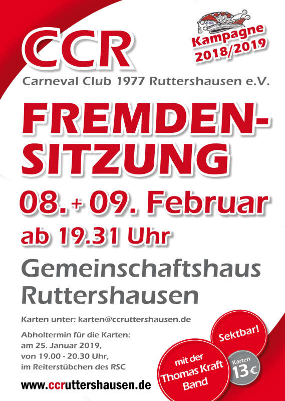 Fremdensitzungen CC Ruttershausen 2019