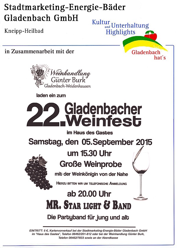 22. Gladenbacher Weinfest