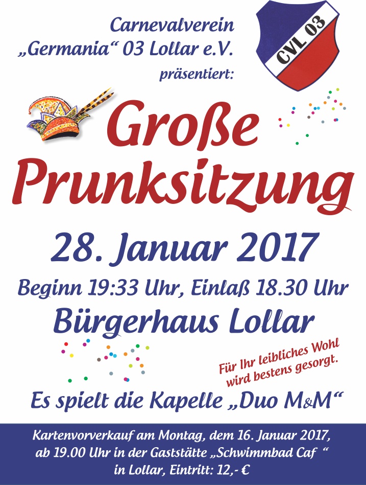 Große Prunksitzung Lollar 2017