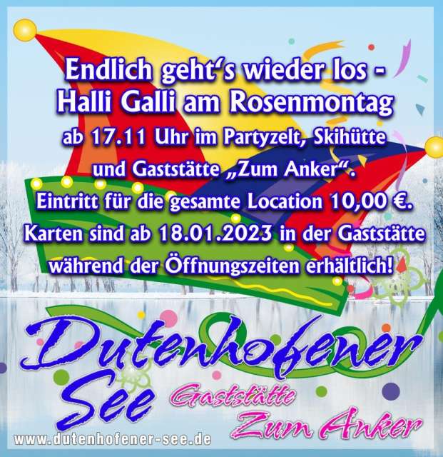 Halli Galli am Rosenmontag am Dutenhofener See