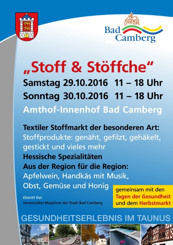 Herbstmarkt und Stoff &amp; Stöffche in Bad Camberg 2016