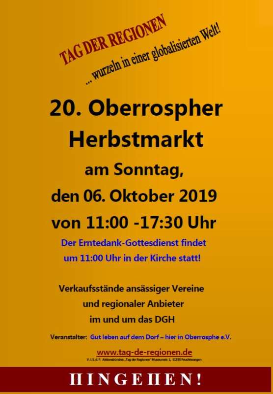 20. Herbstmarkt in Oberrosphe