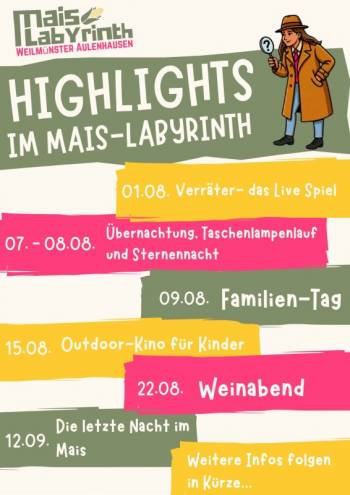 Das Maislabyrinth am Birkenhof Aulenhausen öffnet ab dem 19. Juli 2026 wieder se