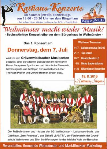 Rathauskonzerte Weilmünster 2016