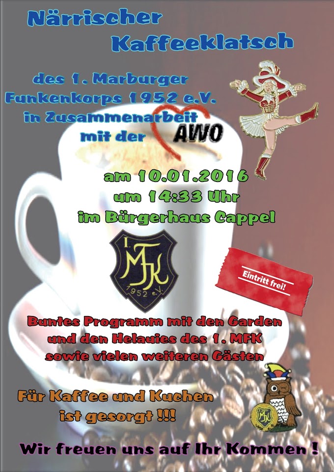 Närrischer Kaffeeklatsch Marburger Funkenkorps 2016