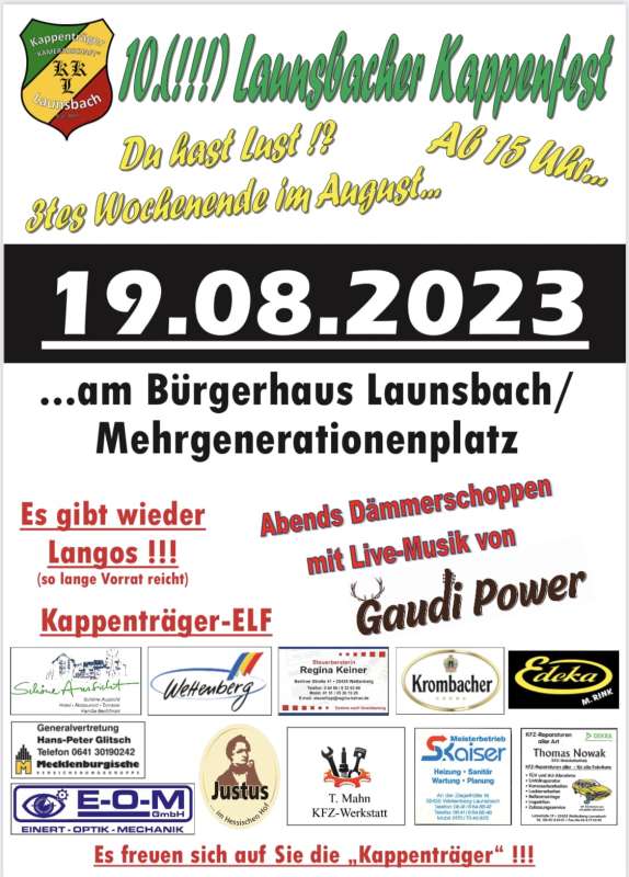 Kappenfest Launsbach 2023