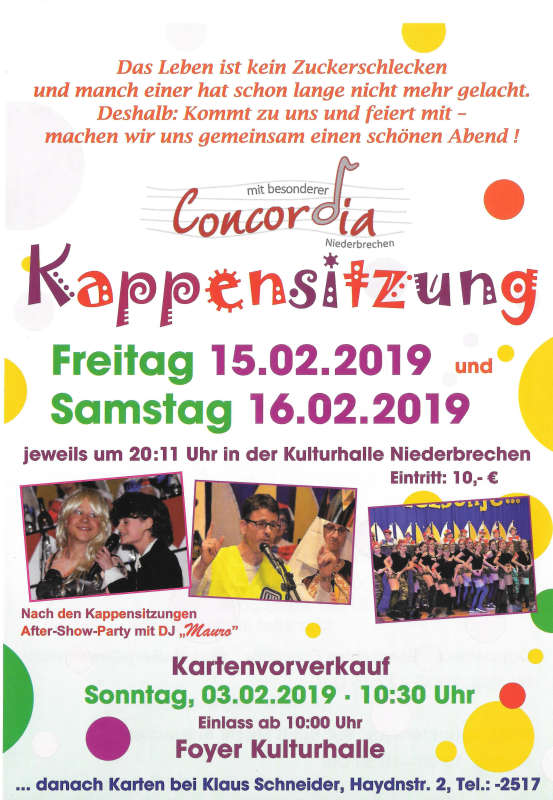 2. Kappensitzung Concordia Niederbrechen 2019