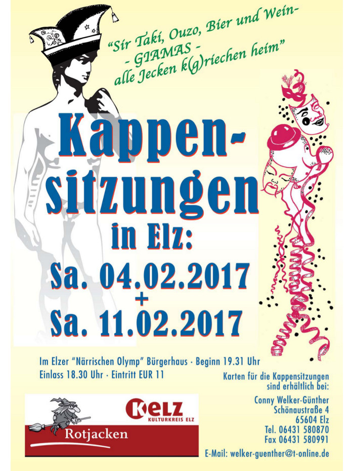 2. Kappensitzung der Rotjacken Elz 2017