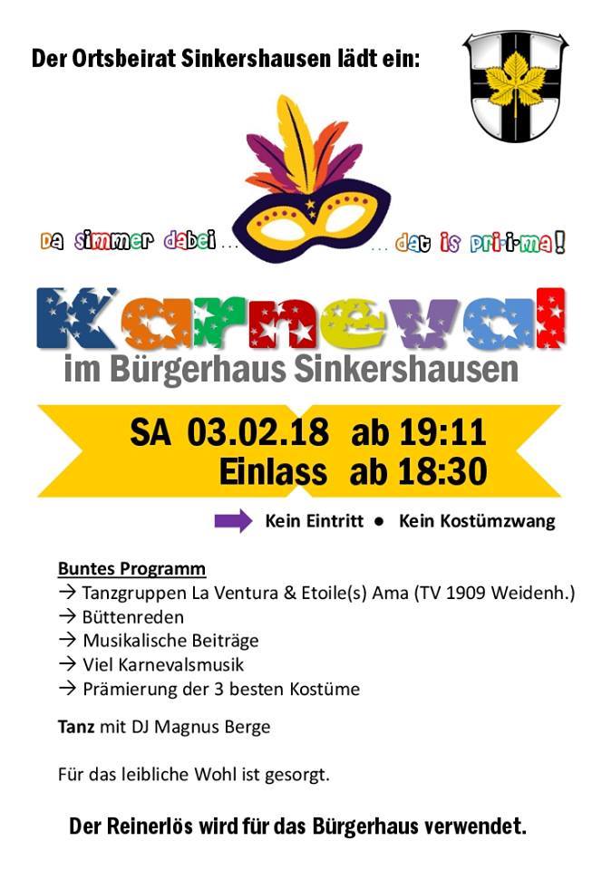 Karneval 2018 in Sinkershausen