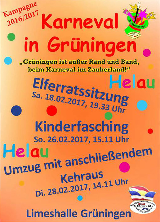 Kinderfasching Grüningen 2017