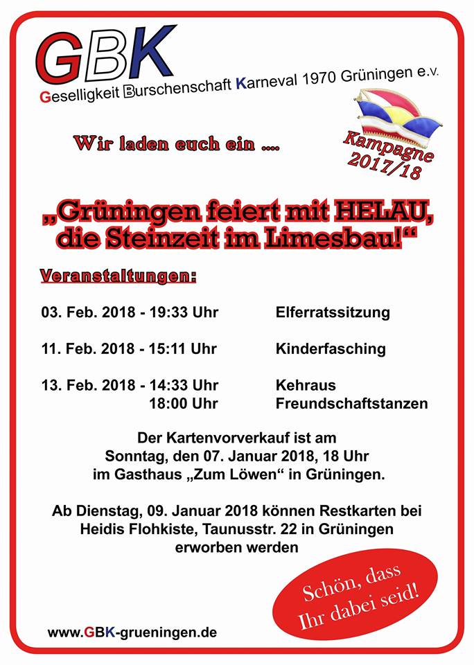 Kinderfasching Grüningen 2018