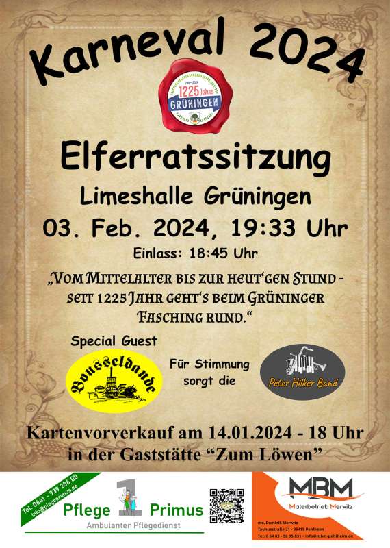 Elferratssitzung Grüningen 2024