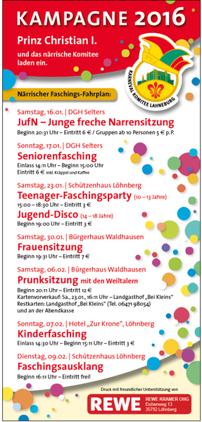 Teenager-Faschingsparty im Schützenhaus Löhnberg 2016