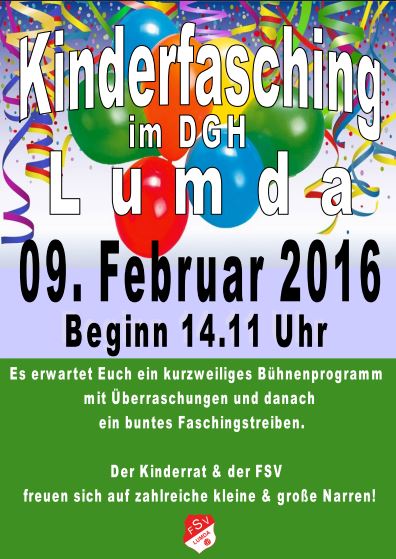 Kinderfasching FSV Lumda 2016