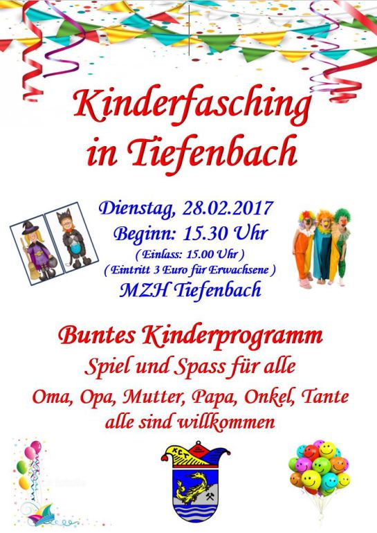 Kinderfasching Tiefenbach 2017