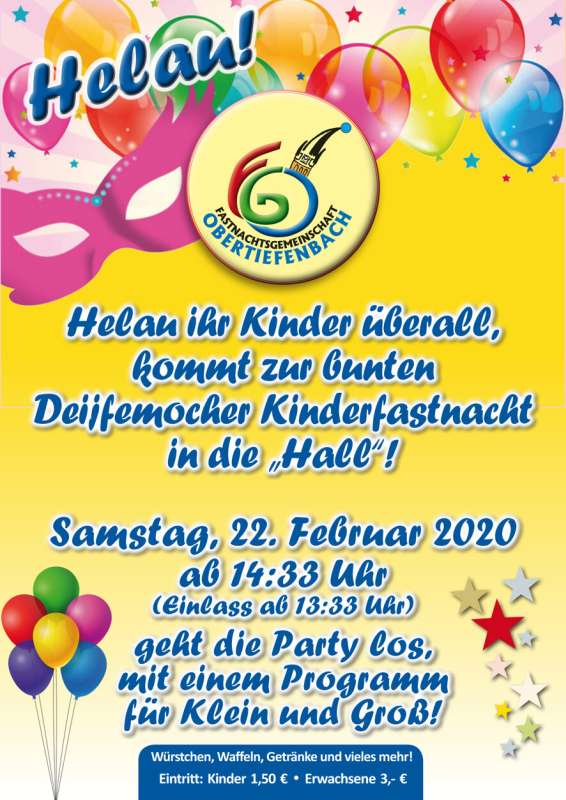 Bunte Obertiefenbacher Kinderfastnacht 2020