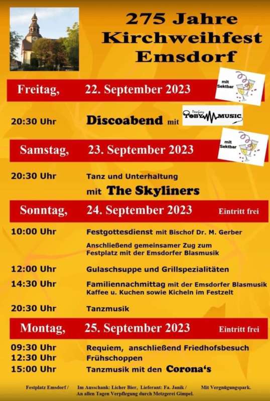 Kirchweihfest in Emsdorf 2023
