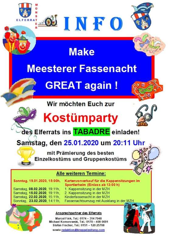 Kostümparty 11er Rat Münster 2020