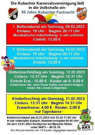 Kinderfasching der Kubacher Karnevalsvereinigung 2023