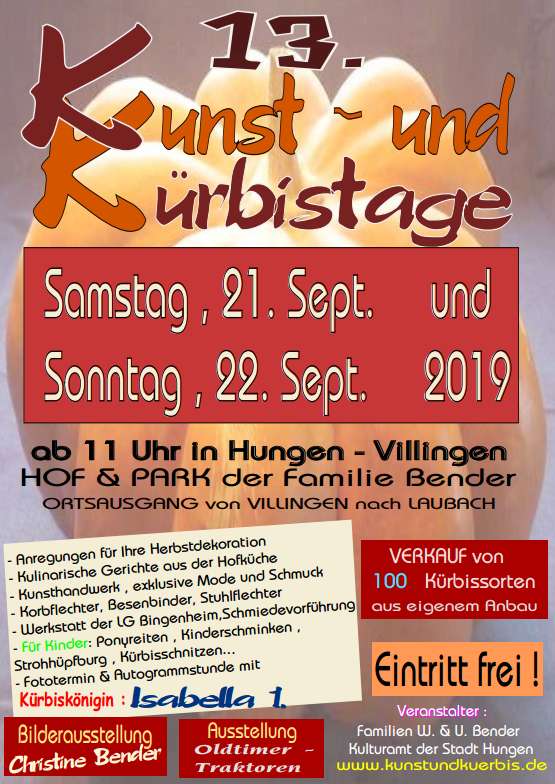 13. Kunst- und Kürbistage in Hungen-Villingen