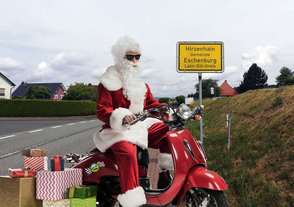Für eine größere Maschine hat es diesmal nicht gereicht: Der Hirzenhainer Motorrad-Club schickt seinen Nikolaus wieder auf Tournee. Foto MC Hirzenhain 
