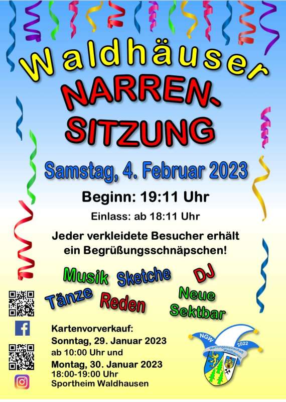 Narrensitzung Waldhausen 2023
