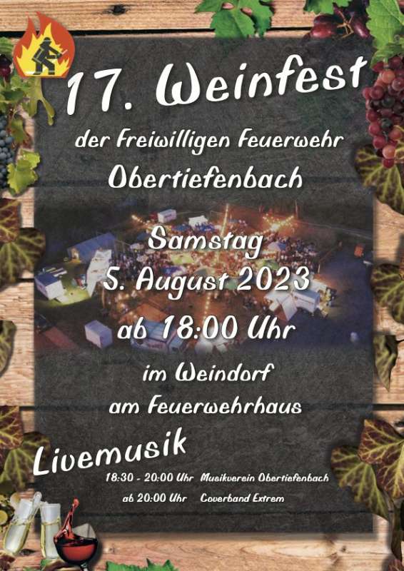 17. Weinfest der Feuerwehr Obertiefenbach
