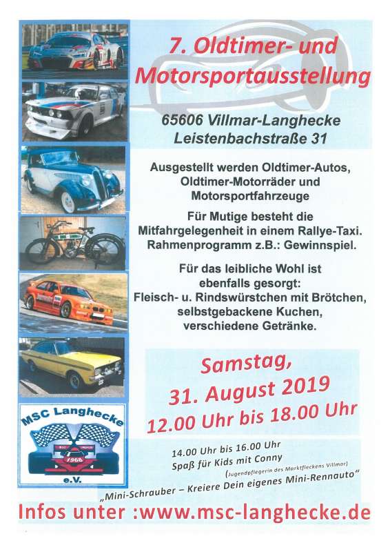 7. Oldtimer- und Motorsportausstellung des MSC Langhecke