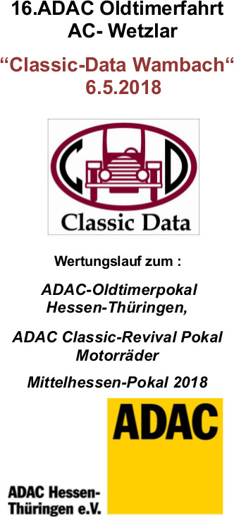 16. ADAC Oldtimerfahrt AC-Wetzlar Classic Data-Wambach
