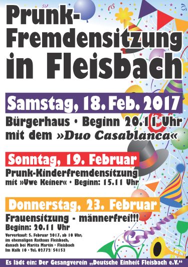 Prunksitzung Fleisbach 2017