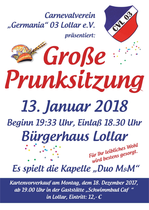 Große Prunksitzung Lollar 2018