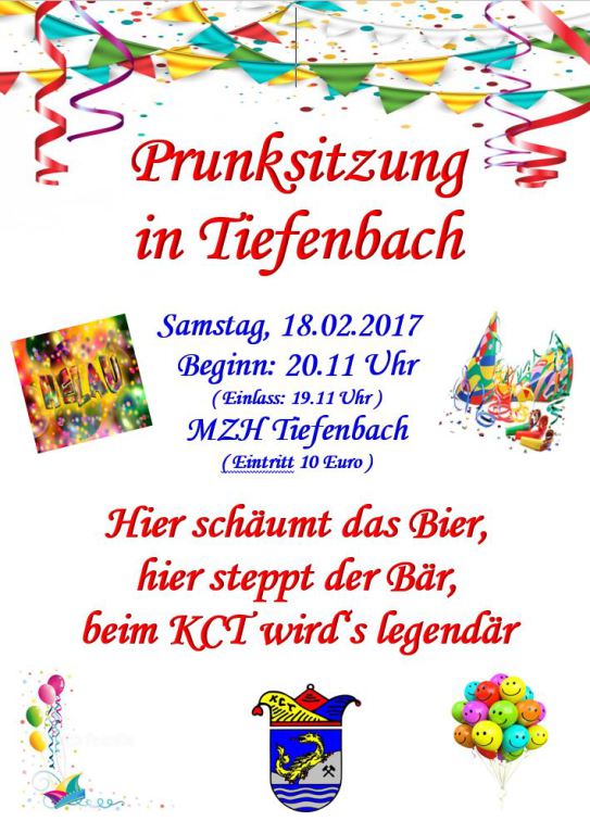 Prunksitzung Tiefenbach 2017