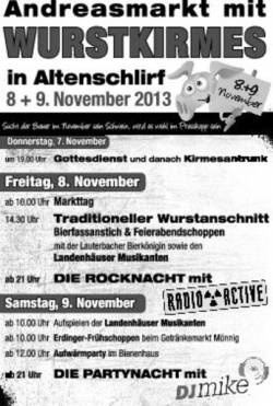 Andreasmarkt und Wurstkirmes Altenschlirf