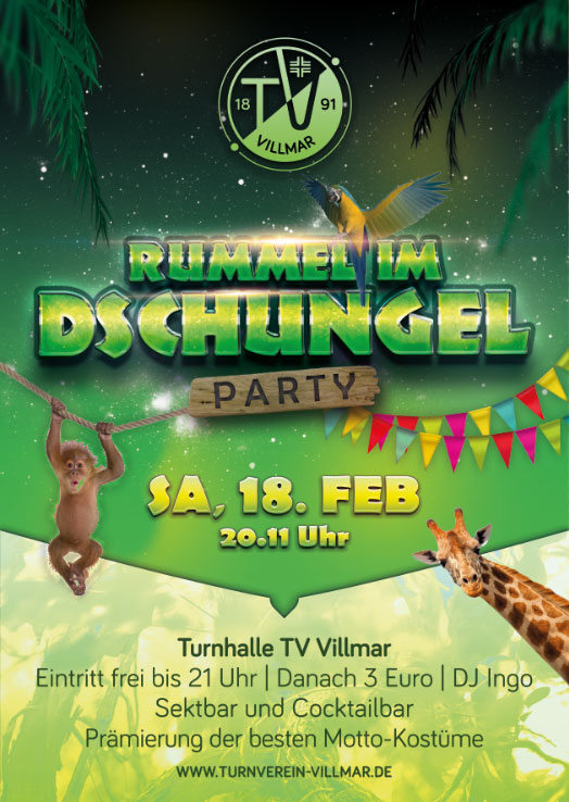 Turnerball Rummel im Dschungel Party TV Villmar