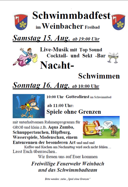 Schwimmbadfest im Weinbacher Schwimmbad