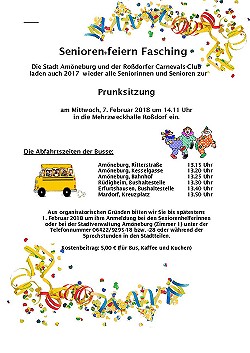 Seniorenfasching Stadt Amöneburg und RCC Roßdorf 2018