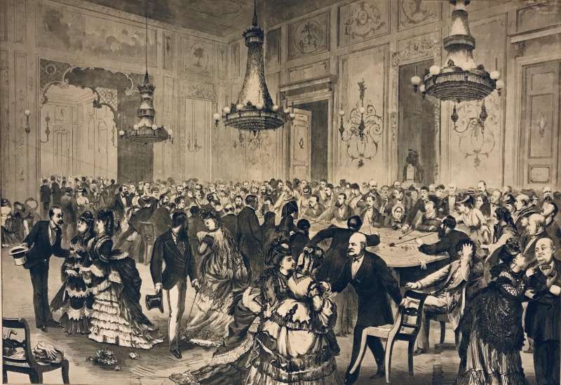 Ein Spielsaal im Curhause zu Wiesbaden, 1871, Knut Ekvall