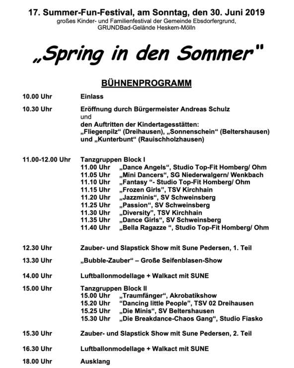 Summer Fun-Festival 2019 Ebsdorfergrund