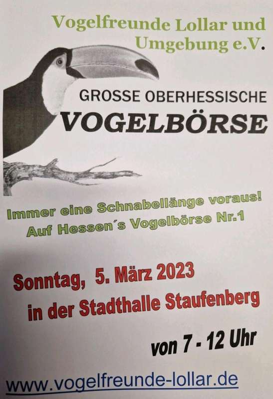 Oberhessische Vogelbörse Lollar 2023