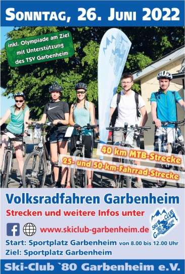 38. Volksradfahren - nach zweijähriger Corona-Pause wieder zurück auf's Rad!