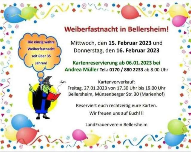 Weiberfastnacht Bellersheim 2023