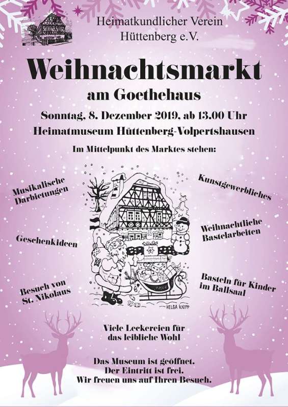 Weihnachtsmarkt am Goethehaus Hüttenberg-Volpertshausen 2019