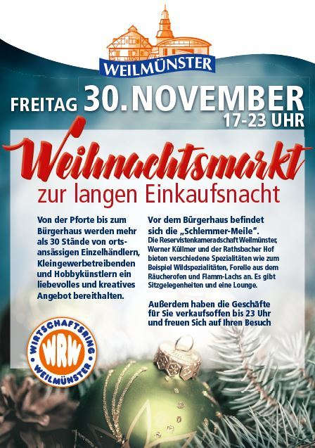 Weihnachtsmarkt in Weilmünster 2018