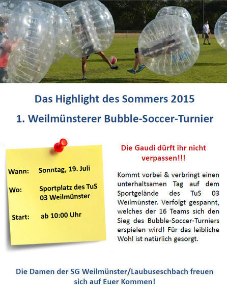 1. Weilmünsterer Bubbel-Soccer-Turnier