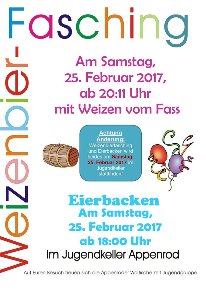 Weizenbierfasching Appenrod 2017